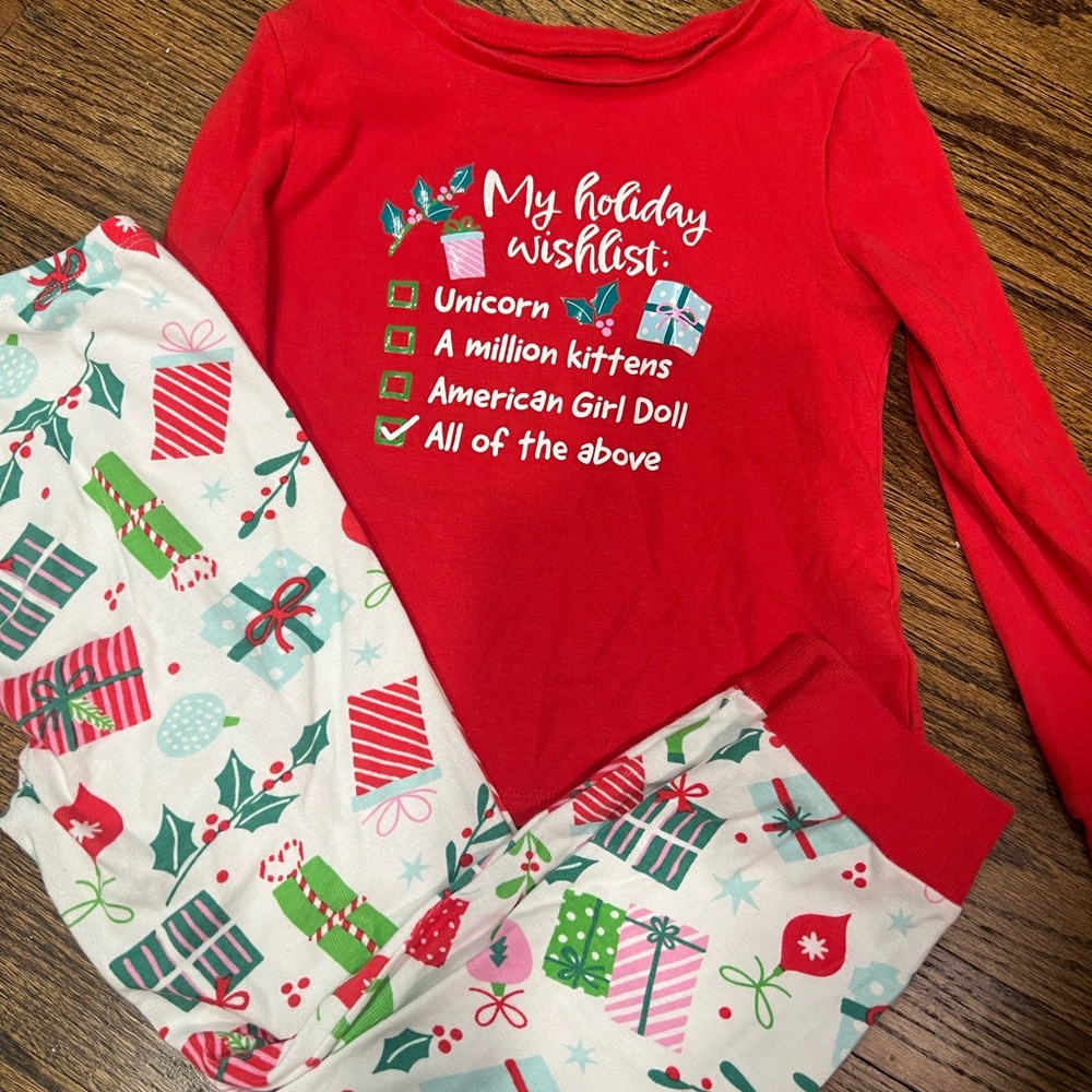 American Girl Red and White Holiday Pajama Set